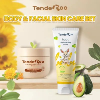Tenderoo Baby Body lotion+Facial Cream Skin Care Set Avocado Plant Extract Gentle Formula Soothing