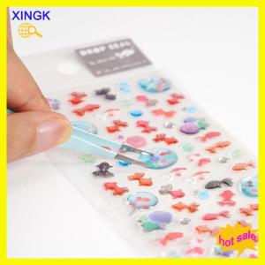 XINGK สติกเกอร์ติดกาวอีพ็อกซี่คริสตัลรูปปลาทองจากญี่ปุ่นเคสโทรศัพท์สติกเกอร์ไดอารีของตกแต่งโน้ตบุ๊คของขวัญสุดสร้างสรรค์