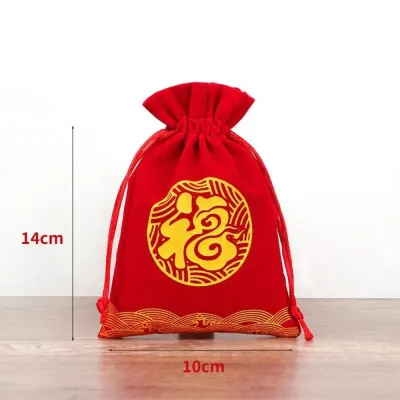 Lucky Bag Happy Year Velvet Snack Storage Pouch Gift Decoration Amulet Blessing Sachets Pendant silk drawstring bags