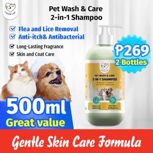 Cassiel Pet 2 in 1 Shampoo And Conditioner For Anti Tick And Flea Remover Antifungal For Dogs & Cats
