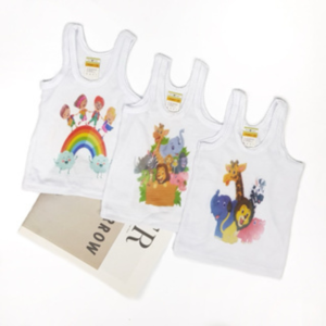 Singlet Anak Sablon Umur 0-10 Tahun (putih)