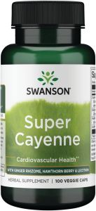 ✅ Max Potency Cayenne Pepper | 100 Capsules | Plus Ginger & Hawthorn Berry by Swanson Made in USA