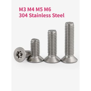 M3 M4 M5 M6 304 Stainless Steel Flat Countersunk Head Torx With Pin Tamper Proof Security Wood Screw