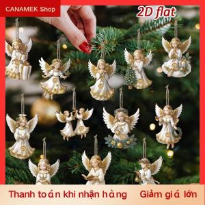 CS 12Pcs Đồ Trang Trí Giáng Sinh Cổ Điển Bằng Gỗ Màu Trắng Thiên Thần Mặt Dây Chuyền Giáng Sinh Vui Vẻ Năm Mới Mặt Dây Chuyền Quà Tặng Xmas Tree Trang Trí Nội Thất Nguồn Cung Cấp