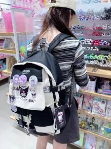 กระเป๋าเป้สะพายหลังป้องกันกระดูกสันหลังความจุขนาดใหญ่แมทช์ลุคง่ายสำหรับเด็กผู้หญิงแบบใหม่น่ารักเด็กประถมมัธยมต้นชาย