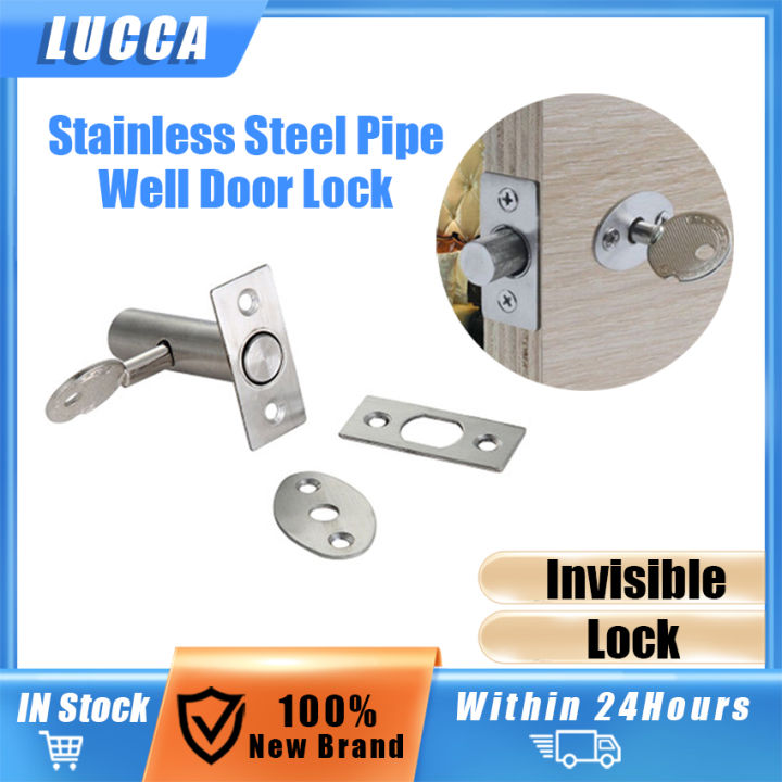 thumbnail image 2 of 2-Pack Hidden Tubewell Mortise Locks - Stainless Steel Key Lock For Fire Doors, Office & Home 2 of 14