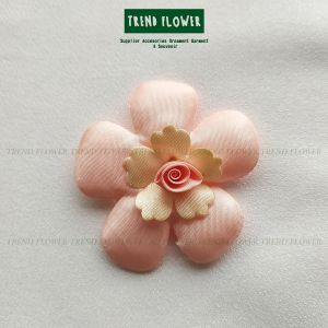 Bunga kain tiga rangkai organza halus hiasan seserahan souvenir pernikahan murah