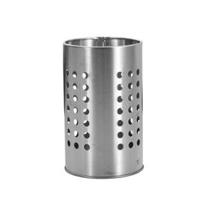 KECTTIO Silver Stainless Steel Chopsticks Cage Round Hollowed Chopstick Basket Cutlery Holder Hanging Tableware Storage Tube Kitchen