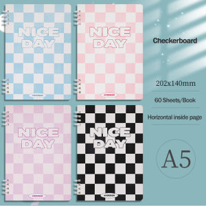 1PC A5 Spiral Spring Notebook 60 Sheets Aesthetic Notebook Hard-cover Line Thickened Notepad