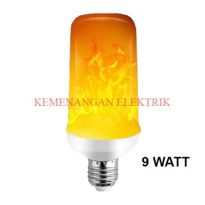 LAMPU BOHLAM EFEK API 9W LED FLAME EFFECT BULB CAFE 9 W WATT E27 OBOR