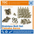 TGC Stainless Bolt set - Yamaha Aerox ( TGC - Motorcycle ) (Body Bolt, Brake Fluid Bolt, Windshield Bolt, Disc Bolt). 