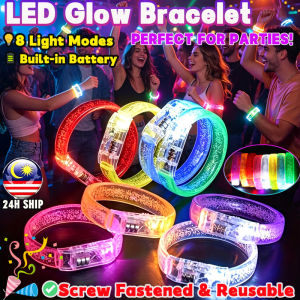 🔥Stok Lokal🔥5 Colors LED Glow Glasses 8 Colors Glow Bracelet Set Neon Light Up Party Concert Club Festival Birthday Gift