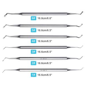 6Pcs/set Dental Excavators Teeth Whitening Restoration Spoons  Dentistry Treatment Plaque Removal Instruments Tools