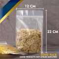 [50pcs] 12 x 22 cm Standing Pouch Flat Bottom Bening I Kemasan Kopi Snack Transparan I Kemasan Ziplock Clear. 