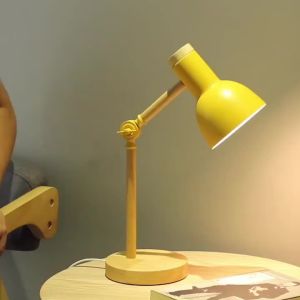 Nordic Style Wooden Fold bedroom bedside lamp Simple and modern LED Warm/Neutral/White light night light Ins table Light Reading Eye Protection Learning Home Desk Lighting