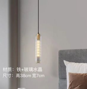 SXH  Postmodern All-Copper Light Luxury Crystal Chandelier for Bathroom Bedroom Bedside Living Room Dining Room Bar Counter Single-Head Small Chandelier