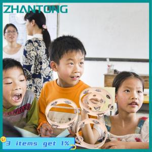ZHANTONG 4 6 7 8 10Inch Hand Drums Toys Education Orff Musical Instrument Tambourine Hand Cranked Bell Single Row Wooden Tambourine Rings