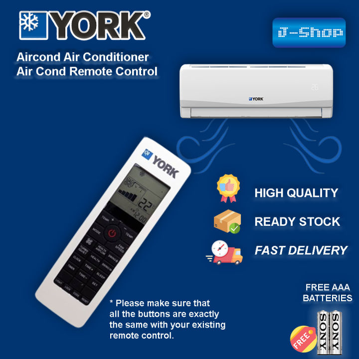 (FREE BATTERY) NEW MODEL YORK AIR CONDITIONER REMOTE CONTROL READY