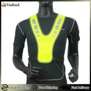 【Vodool】5Pcs Reflective Running Vest Lightweight Running Vest Adjustable Cycling Vest with Pocket Safety Vest for Night Running