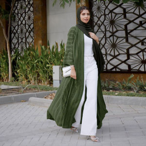 Eid Djellaba Abaya Dubai Long Sleeve Muslim Dress Kimono Opened Turkey Muslim Cardigan Islam Abayas