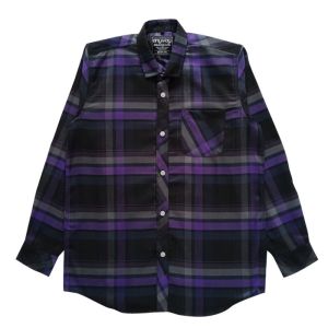 Anyway Kemeja Flanel Violet - Black 410