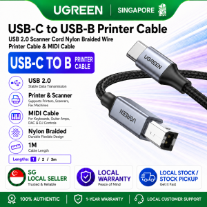 UGREEN USB C to USB B Printer Cable 480Mbps High-Speed USB 2.0 Type C to B Nylon Braided Printer Cord Compatible with Epson HP Brother Canon Lexmark Printers Scanner Yamaha MIDI Keyboard DAC