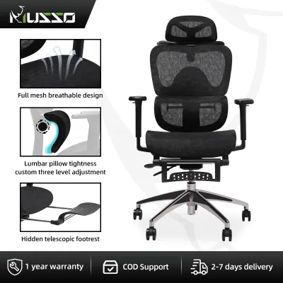 MUSSO E600 PRO Ergonomic Chair 3D Handrail and Adjustable Headrest Gaming Chair with Adjustable Lumbar Support Ergonomic Office Chair