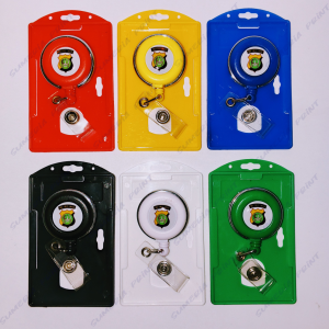 Gantungan Yoyo Id Card Putar Stainless Polda Metro Jaya + Tempat/Holder Id Card