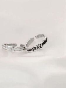 DOACH Soul Mate Couple Rings Sterling Silver Ring Niche Design Fashion Open Index Finger Ring Graduation Gift