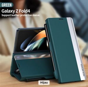 Case flip leather premium with pen holder samsung galaxy z fold 2 3 4 5 6 7 mewah