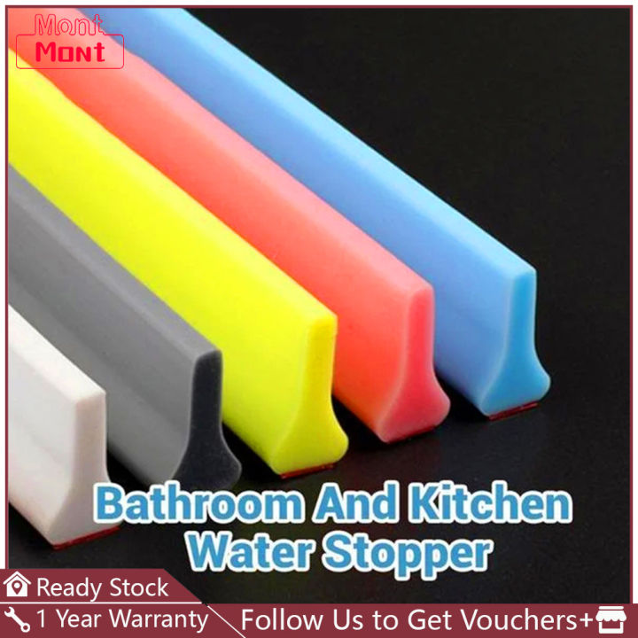 【free glue】Shower Door Dam Water Stopper Collapsible Shower Threshold