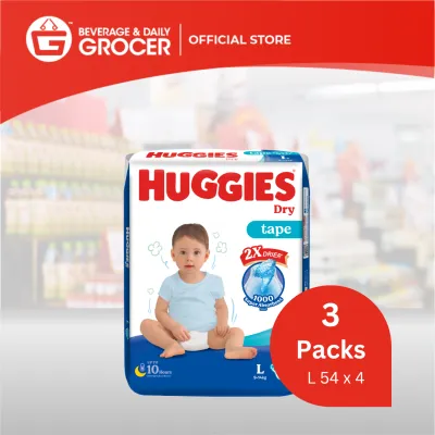 [Klang Valley] Huggies Tape Dry SJP - L 3X54S (3 Packs)