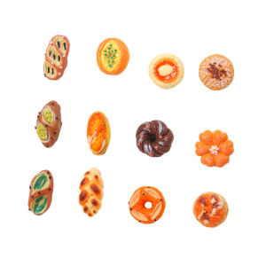 12pcs Mini Fridge Magnets Set Resin Decorative Refrigerator Magnets Kitchen Home Decor Cute Bread Food Shaped Magnets