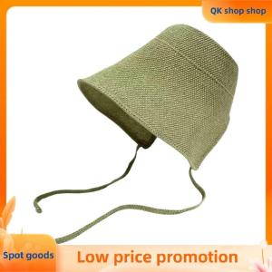✨QK shop✨ Linen Straw Regency Bonnets Hats For Women Sun Hats Bow Beach Cap Big Wide Brim Cloche Hat Chapeau Femme Lace Up Outdoor Summer