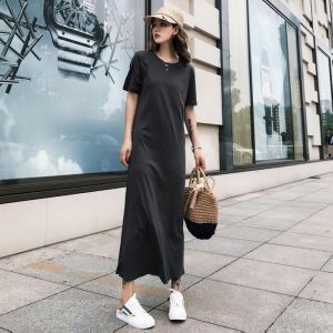 Honey Fashion Women Plus Size Maxi Casual Long Dress S~4XL FreeSize)