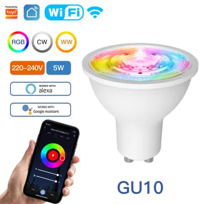 MOES WiFi Smart LED Downlight GU10 E27 E14 Dimming Round Spot Light 7W RGB Color Changing 2700K-6500K Warm Cool light Work with Alexa Home