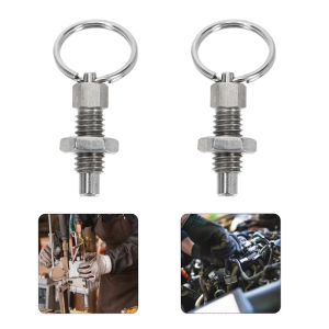 4 Pcs Pull Ring Indexing Plunger Non Lock-Out Knob Plunger Stainless Steel Spring-Loaded Plunger Mechanic Accessories