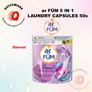 AR FUM 5-in-1 Laundry Capsules Refill 50 pcs / (Rose Lily Amore & Eternal) / ar fum Beads In Wash Scent Booster - 500g