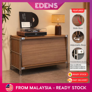 EDENS Modern Minimalist Flip Door Storage Cabinet with Open Shelves & Metal Frame Kabinet Simpanan - Fulfilled by Edens
