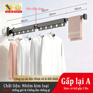 MEIDOO Phòng tắm giàn phơi quần áokiểu treo tường sào phơi quần áolưu trữ có thể gập lại