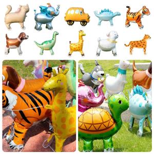 YUDESHUI Phim nhôm Bóng bay  loại Thiết kế hoạt hình Hình dạng động vật Bóng bay hình thú Con voi Động vật đứng Bóng bay bánh xe Tiệc sinh nhật