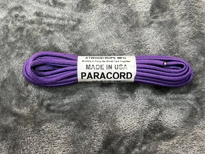 เชือก พาราคอต PARACORD Made in USA แบร์น ATWOOD หน้าตัดขนาด 4 มิลลิเมตร เชือกรับน้ำหนัก 250 Kg ของแท้ USA ยาว 6.1 เมตร