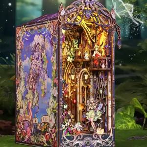 Magical DIY Book Nook Kits Miniature Doll House With LED Light 3D Puzzles Building Wooden Bookshelf Bookend Toy For Adults Gifts