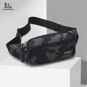 LouisWill Sports Waist Bag Fashion Men Bag Men Chest Bag Shoulder Bag Sports Bag Waterproof Oxford Running Bag Portable Gym Bag for Running Cycling Hiking Walking