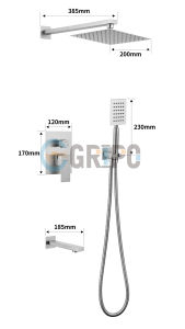GRIPO New High End 304 Stainless Concealed shower set with faucet GP2820