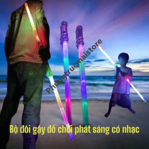 Siêu phẩm Gậy phát sáng nhấp nháy 7 màu có nhạc cùng lồng đèn trung thu cho bé trai - Đồ chơi trẻ em độc đáo