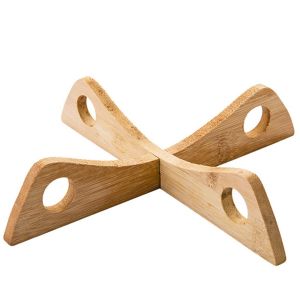 MANKA Kitchen Insulation Cross Holder Bamboo Heat Resistant Pot Trivet Placemat Cooling Rack Pan Stand