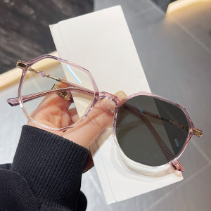 Kacamata photochromic anti radiasi pria wanita Polygon Bingkai Komputer Kacamata
