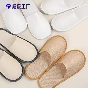 Slippers Hotel Slippers Non-Woven Fabric Canvas Linen Style For Hospitality Hotel And B&B Use Anti-Slip Slippers