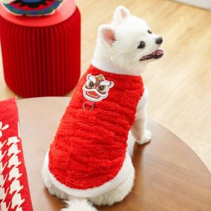 MOXIEQW Sleeveless Winter Dog Coat Pullable Crew Neck Design Warm Pet Shirts Pet Outfits Polyester Pet Dog Clothes for Small Medium Dogs